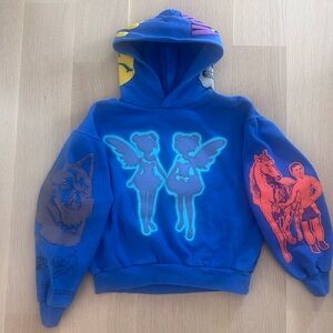 Drake FATD For All The Dogs Hoodie Blue Mens size small Sweatshirt Related